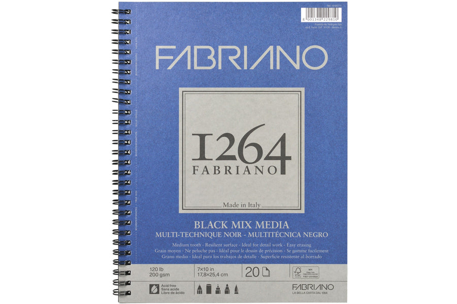 Fabriano 1264 Black Mixed Media Notebook