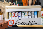 Gamblin 1980 Oil Colors, Set of 8 with Wood Panel & Solvent-Free Gel