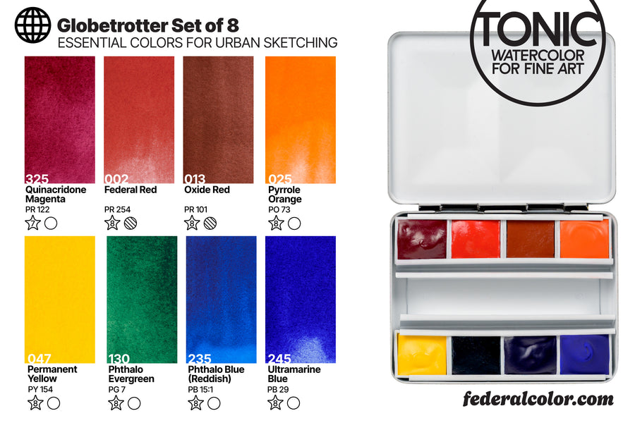 Tonic Watercolors, Globetrotter Set of 8