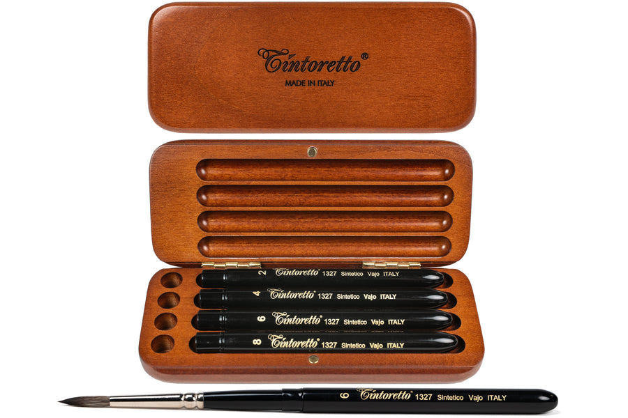 Tintoretto Watercolor Travel Brush Set, Synthetic Squirrel