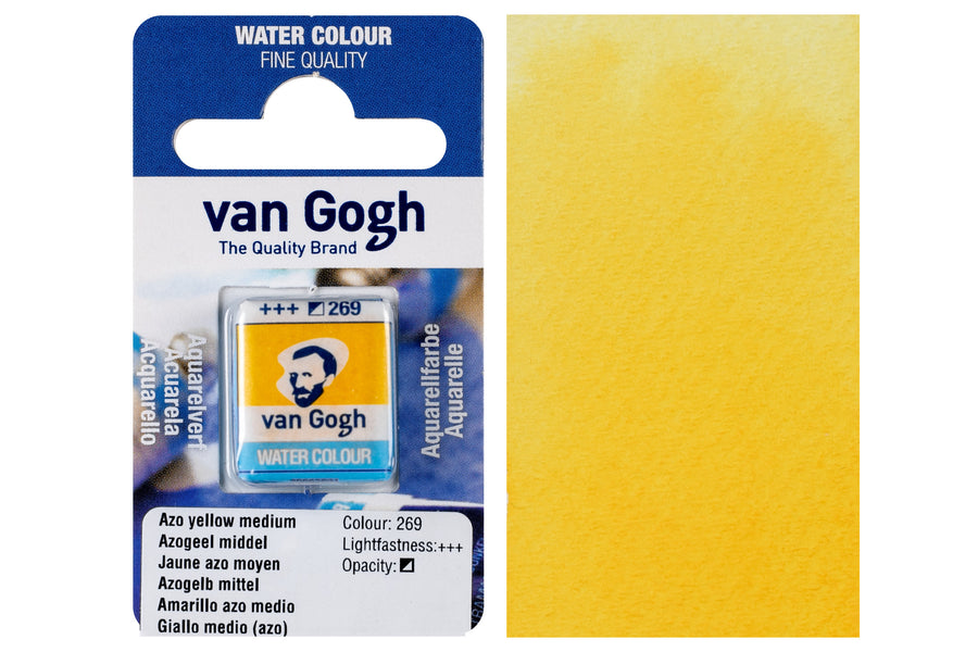 Van Gogh Watercolor Half Pan, #269 Azo Yellow Medium