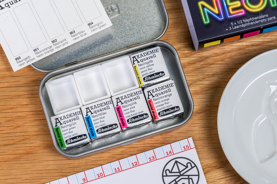 Akademie Aquarell, Neon Colors Half-Pan Set (2025)