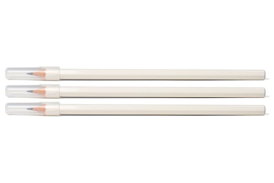 Uni Mark Sheet Pencils, All White, 3-Pack with Caps