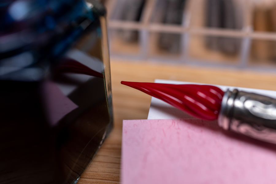 Murano Red Glass Pen Set