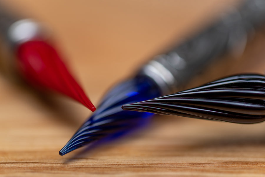 Murano Black Glass Pen Set