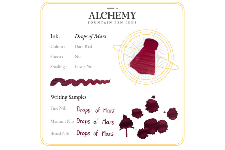 Alchemy Fountain Pen Ink, "Drops of Mars"