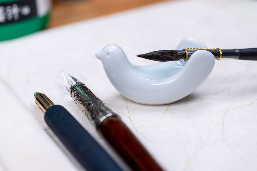 Porcelain Dove Brush Rest