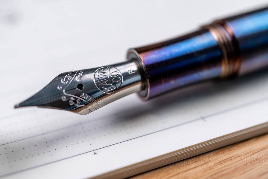 Supra Fountain Pen, Fireblue Steel