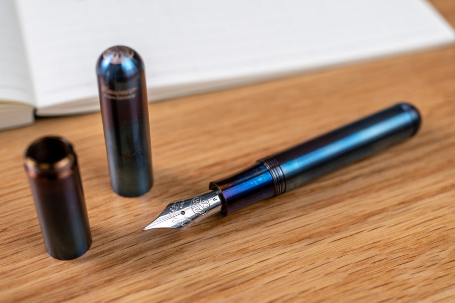 Supra Fountain Pen, Fireblue Steel