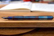 Supra Fountain Pen, Fireblue Steel