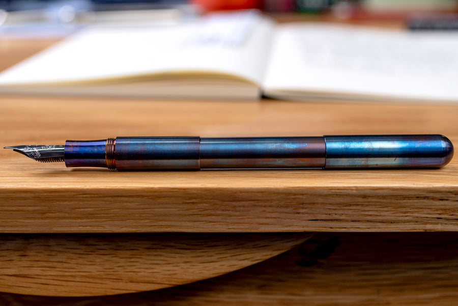 Supra Fountain Pen, Fireblue Steel