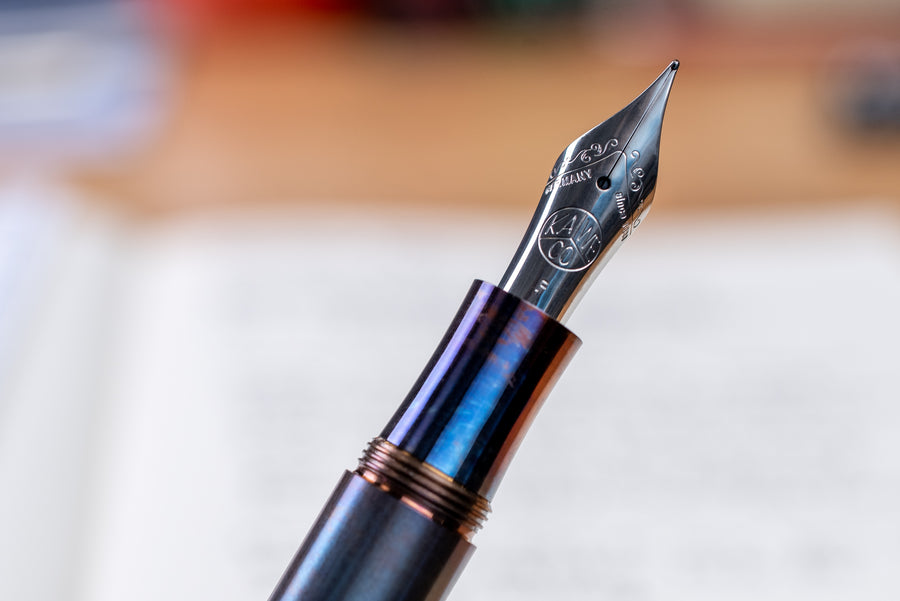 Supra Fountain Pen, Fireblue Steel