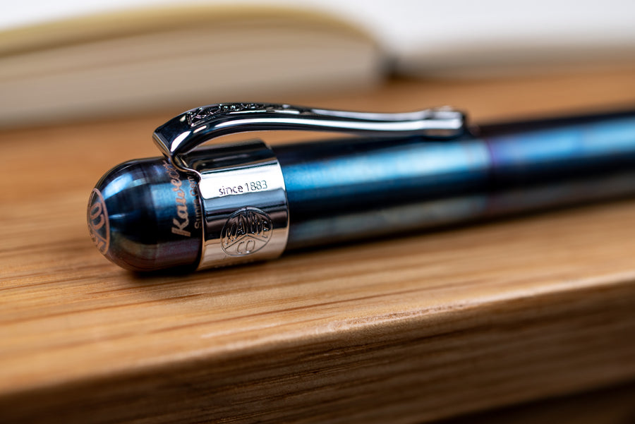 Supra Fountain Pen, Fireblue Steel