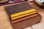 Handmade Leather Notebook Pouch, Earth Tones