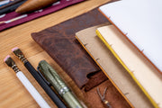 Handmade Leather Notebook Pouch, Earth Tones