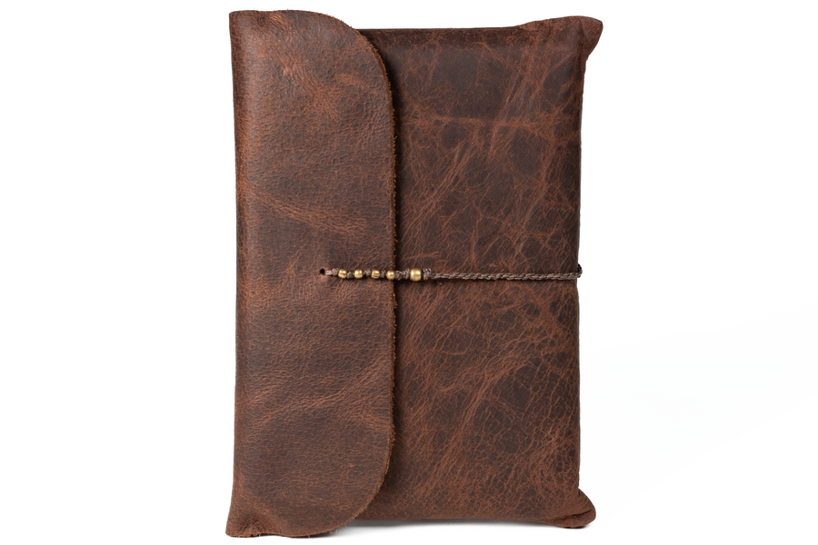 Handmade Leather Notebook Pouch, Earth Tones