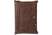 Handmade Leather Notebook Pouch, Cool Tones