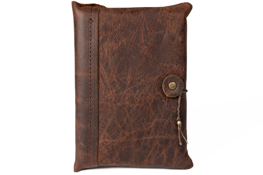 Handmade Leather Notebook Pouch, Earth Tones
