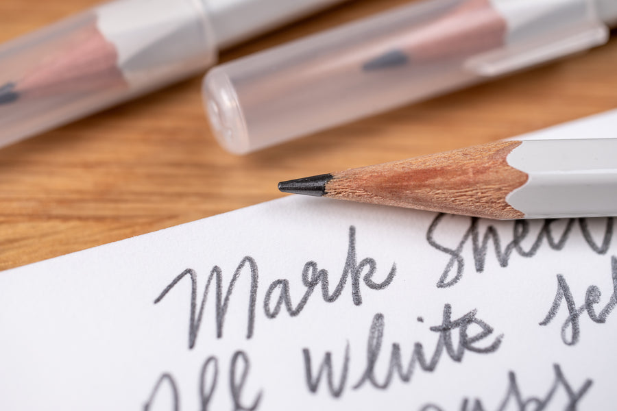 Uni Mark Sheet Pencils, All White, 3-Pack with Caps