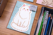 Die-Cut Animal Notecards, White Cat
