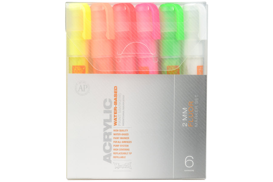 Montana Acrylic Paint Markers, Fluorescent Set of 6