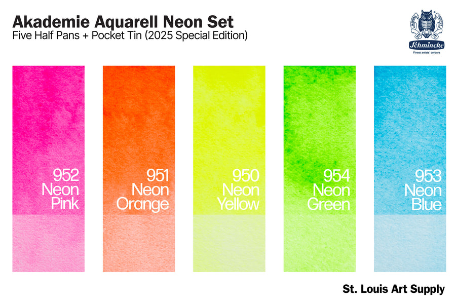 Akademie Aquarell, Neon Colors Half-Pan Set (2025)
