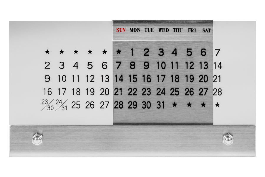 Perpetual Desk Calendar, Stainless/Acrylic