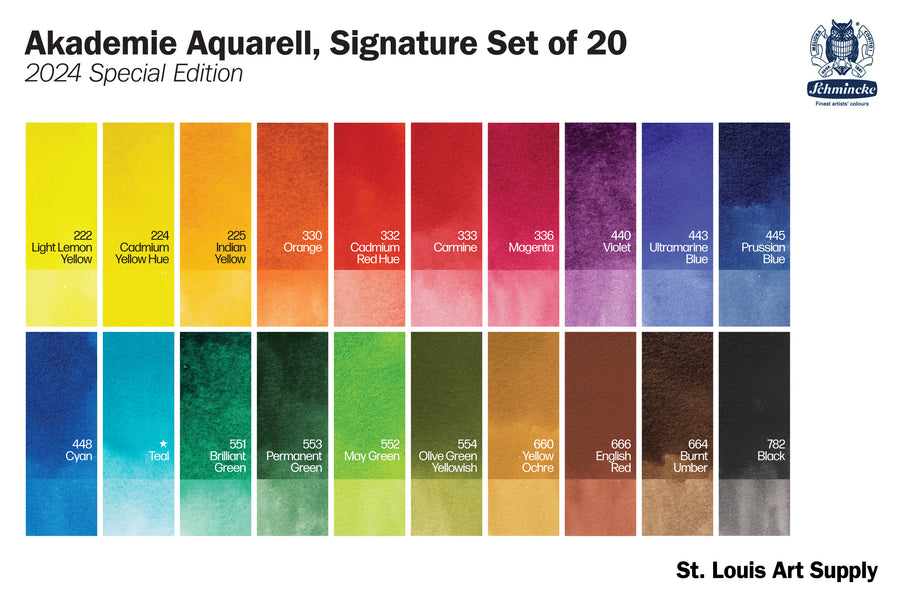 Akademie Watercolors, Signature Set of 20