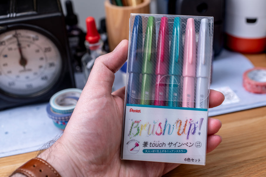Sign Pen Brush, Fresh Colors Set of 6