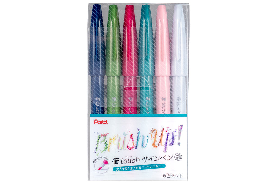 Sign Pen Brush, Fresh Colors Set of 6