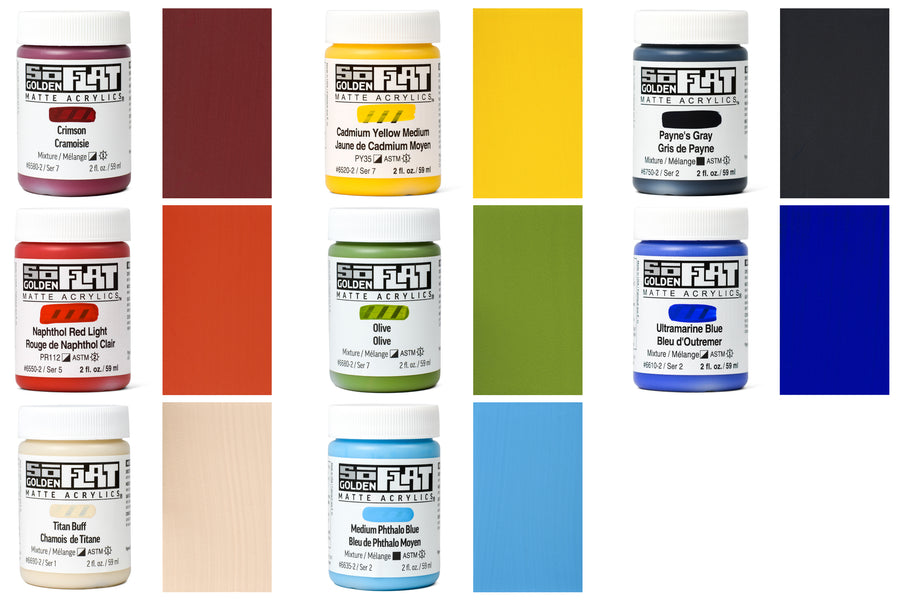 Golden SoFlat Matte Acrylics, Landscape Colors Set
