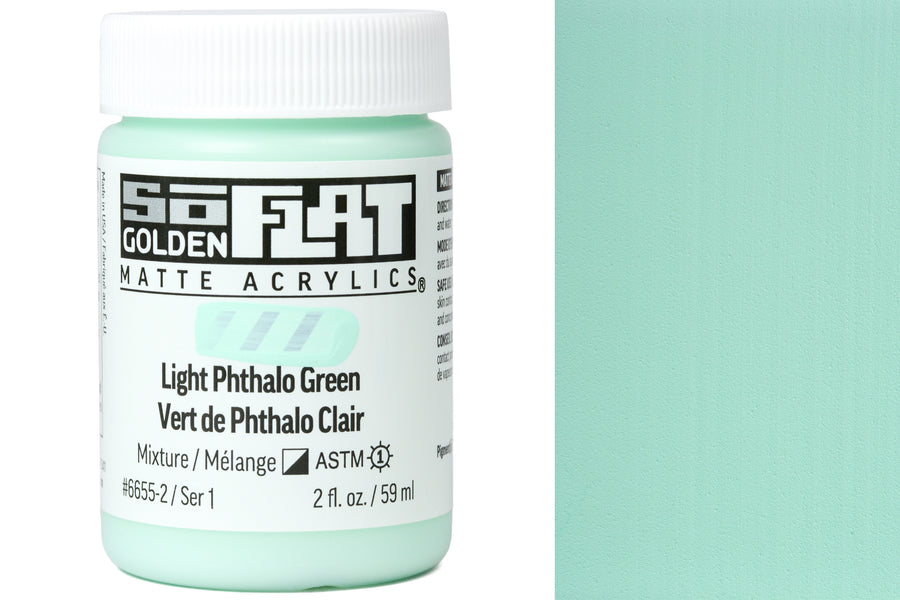 Golden SoFlat Matte Acrylics, Light Phthalo Green