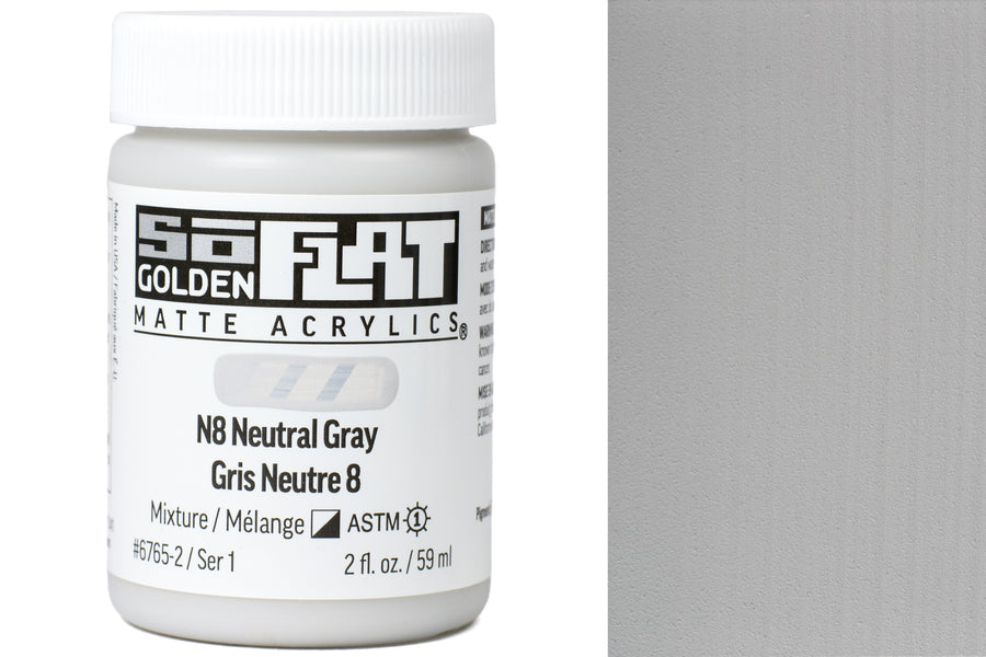 Golden SoFlat Matte Acrylics, N8 Neutral Grey