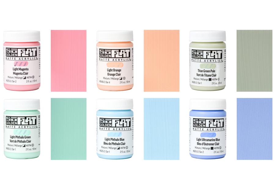 Golden SoFlat Matte Acrylics, Pastel Set of 6