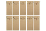 Button-and-String Letter Envelopes, Khaki, Set of 10