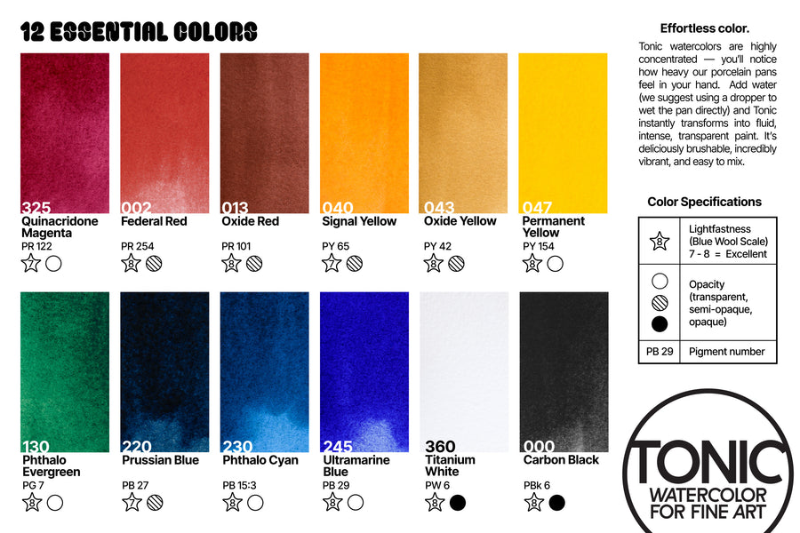 Tonic Watercolor, Porcelain Pan, #043 Oxide Yellow