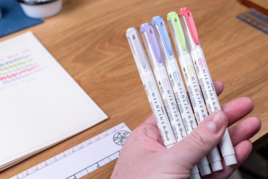 Mildliner Brush Markers, Set of 5