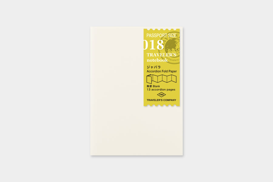 Traveler's Notebook Refill #018: Accordion Fold Paper, Passport Size