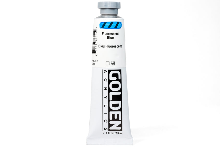 Golden Heavy Body Acrylics, Fluorescent Blue, 2 oz. Tube