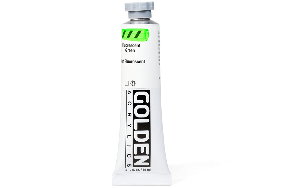 Golden Heavy Body Acrylics, Fluorescent Green, 2 oz. Tube