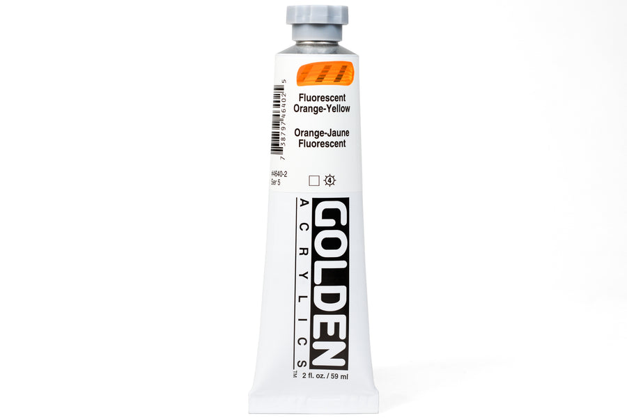 Golden Heavy Body Acrylics, Fluorescent Orange-Yellow, 2 oz. Tube