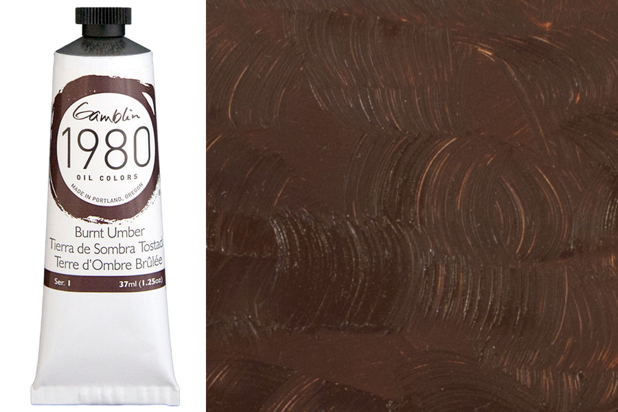 Gamblin 1980 Oil Colors, Burnt Umber