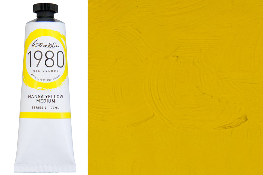 Gamblin 1980 Oil Colors, 37 mL, Hansa Yellow Medium