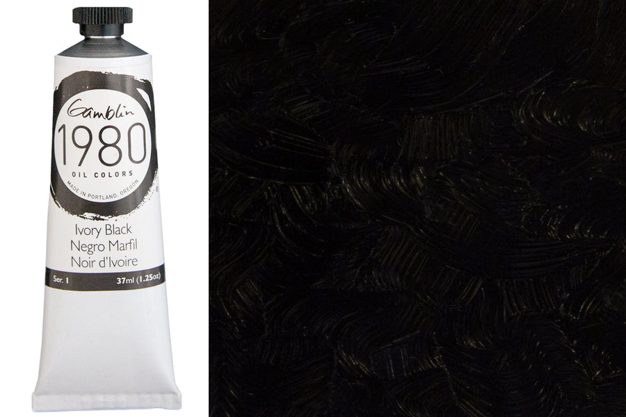 Gamblin 1980 Oil Colors, Ivory Black