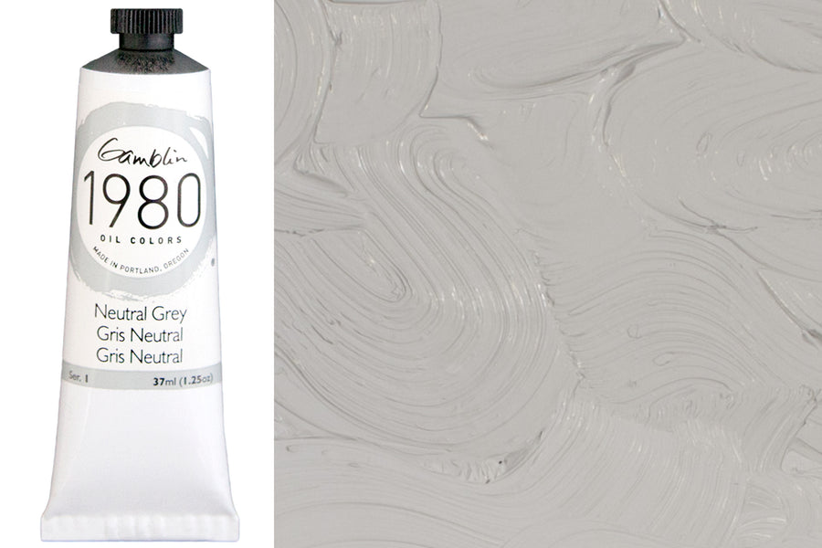Gamblin 1980 Oil Colors, 37 mL, Neutral Grey
