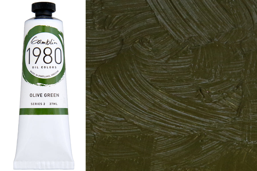 Gamblin 1980 Oil Colors, 37 mL, Olive Green