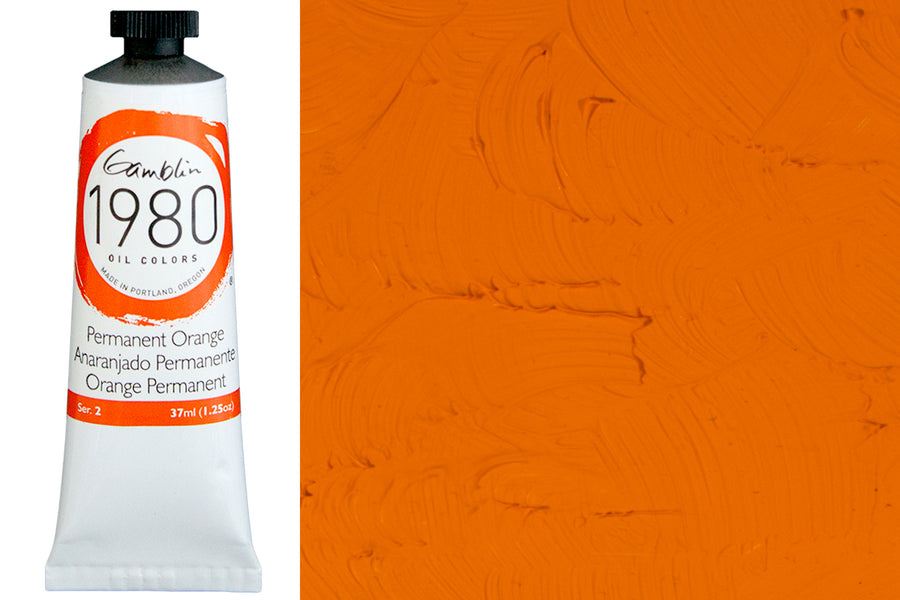 Gamblin 1980 Oil Colors, 37 mL, Permanent Orange
