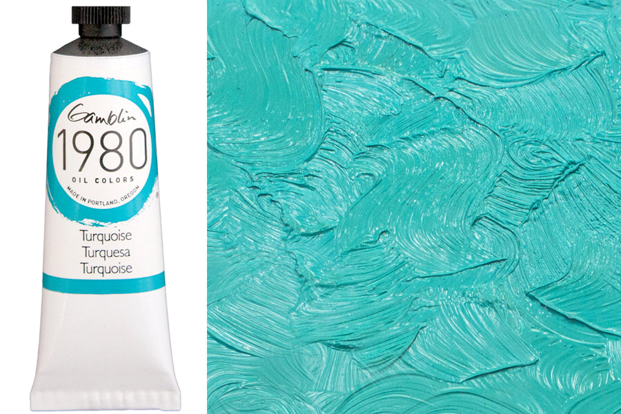 Gamblin 1980 Oil Colors, 37 mL, Turquoise
