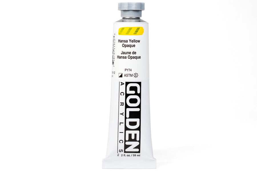 Golden Heavy Body Acrylics, Hansa Yellow Opaque, 2 oz. Tube