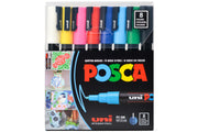 Uni POSCA Paint Markers, Fine Tip (PC-3M), Set of 8